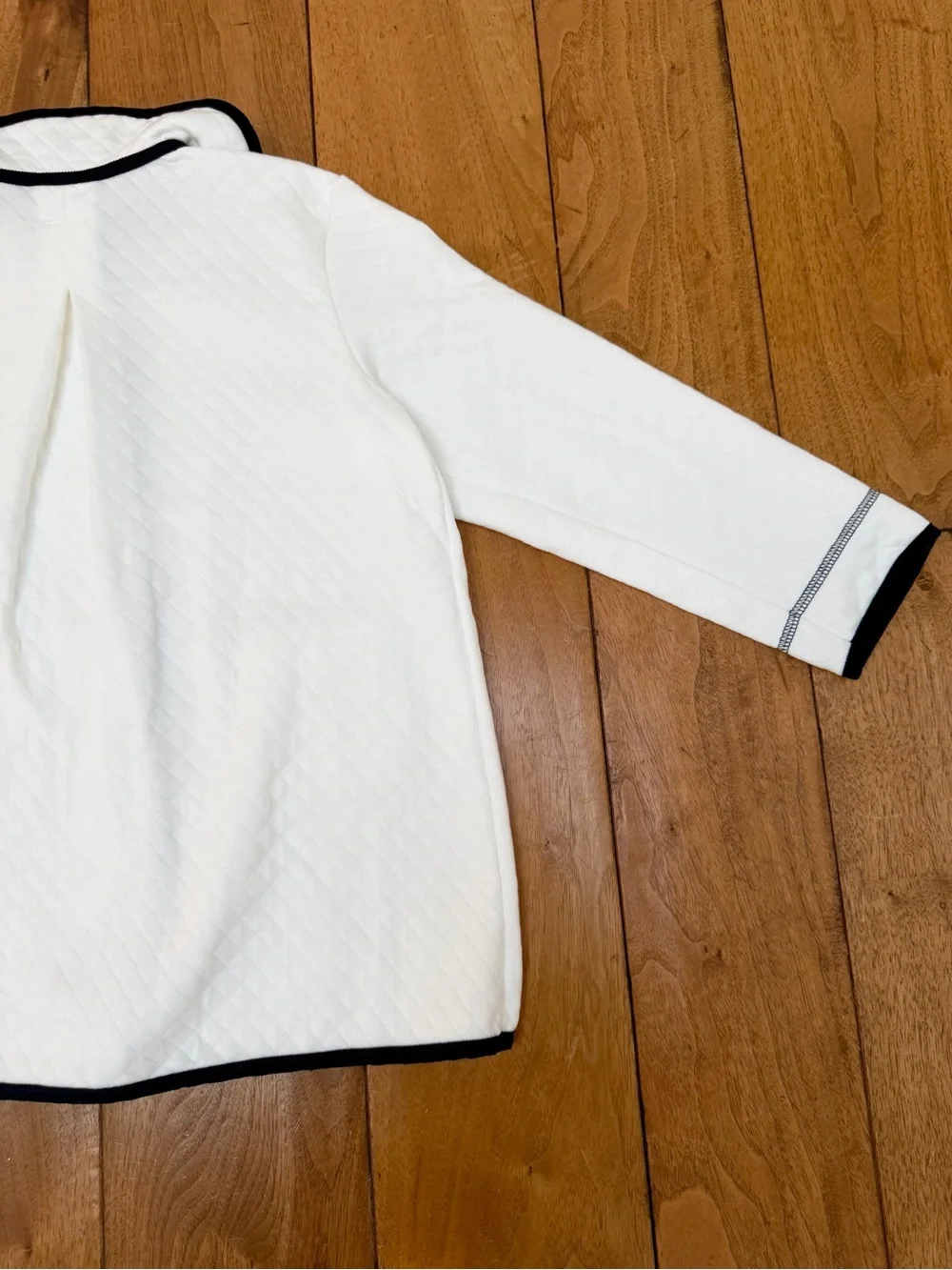 Bella Bliss Girls White Quilted Jacket Navy Trim NWT Size 8